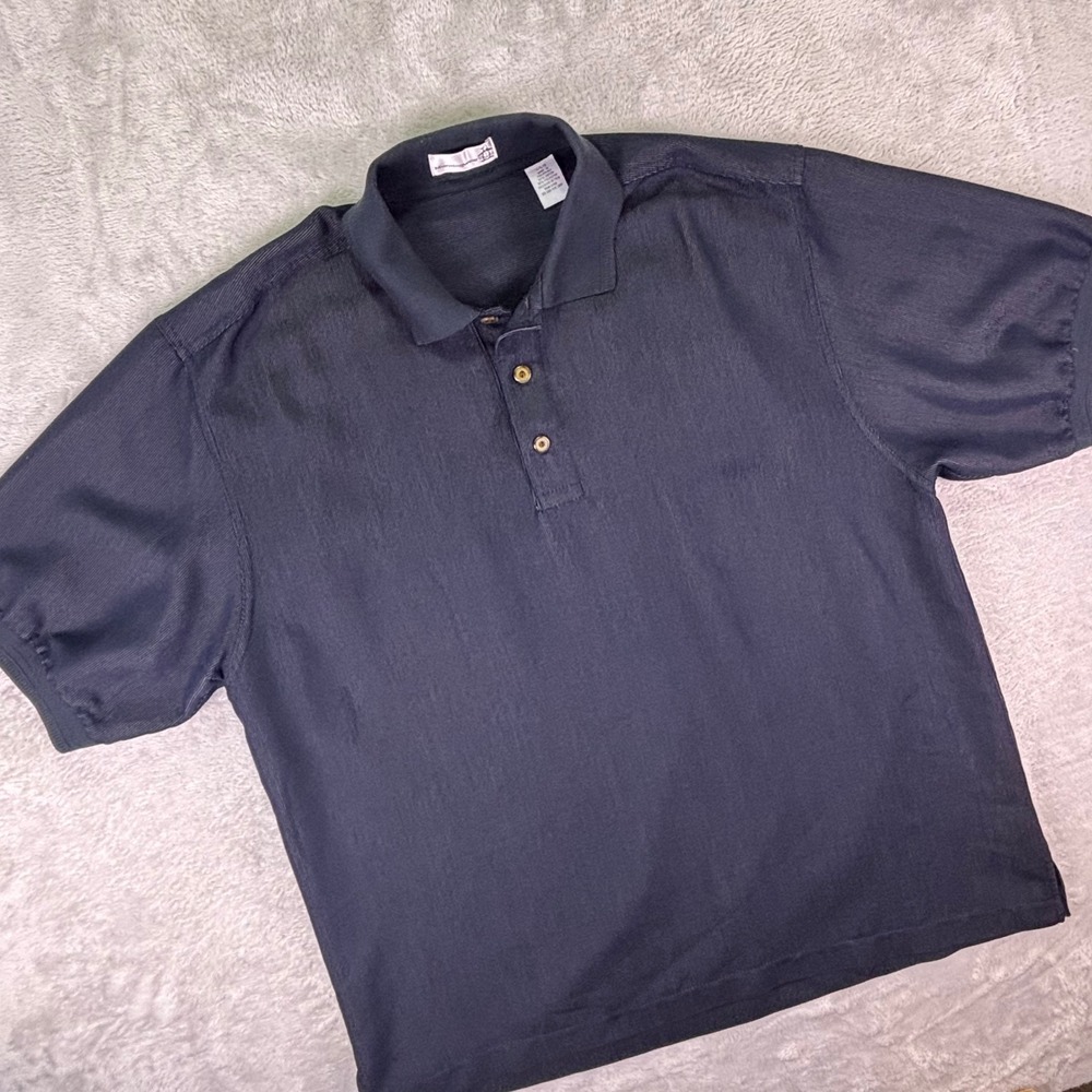 Vtg Munsingwear Men's Polo‎ Shirt Size L Blue Short Sleeve Classic Golf Casual